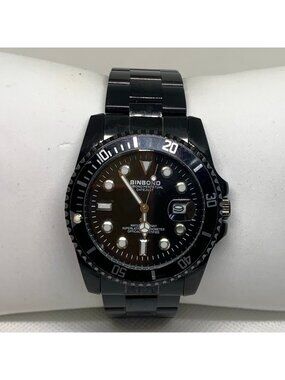 Binbond perpetual datejust men watch black tone rotating bezel 42mm  running